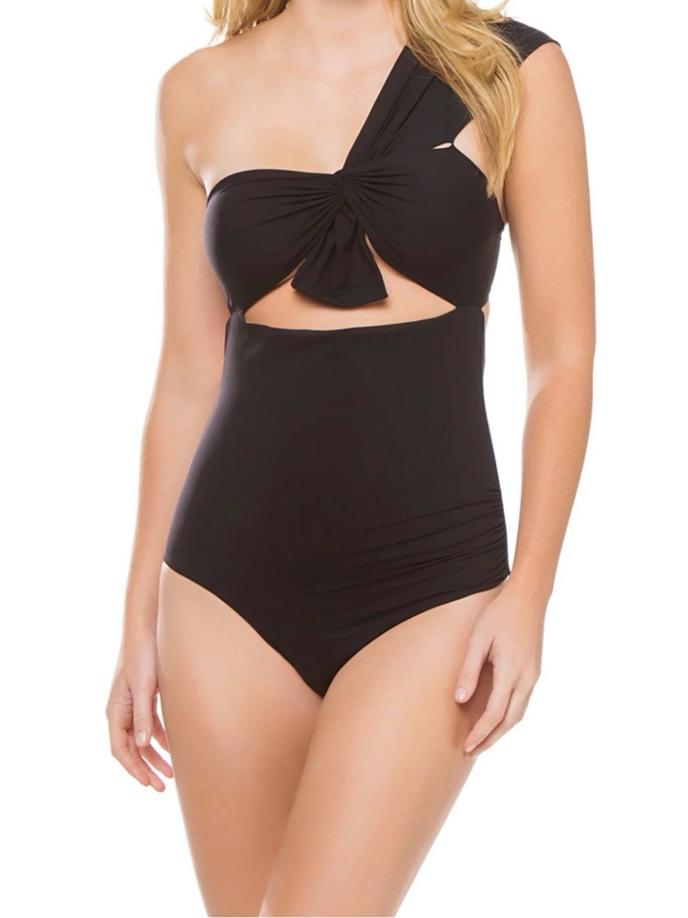 Marysia Swim Black One-Piece Swimsuit with Twist Front